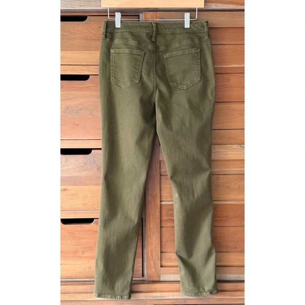 Chico's Women's SZ 0 TALL (4) So Slimming Girlfriend Slim Leg Ankle Jeans Olive - Picture 2 of 5